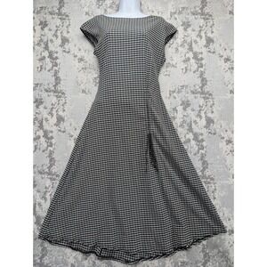 Max Studio Black White Stripe Fit Flare Midi‎ Dress Size M NWT NEW